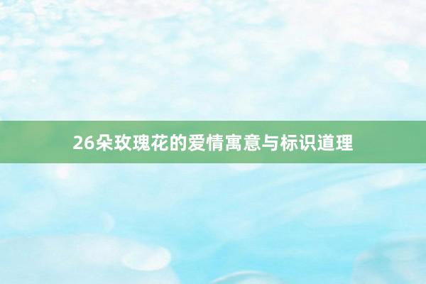 26朵玫瑰花的爱情寓意与标识道理